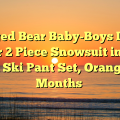 Rugged Bear Baby-Boys Infant Winter 2 Piece Snowsuit in Camo with Ski Pant Set, Orange, 18 Months